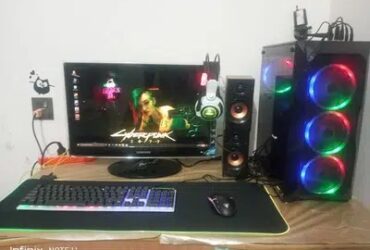 FULL GAMING PC SETUP WITH LCD LED KEYBOARD AND MOUSE LED MOUSE PAD