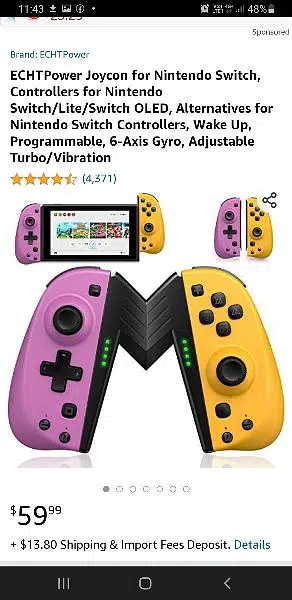 Joy Cons Controllers for Nintendo Switch Lite Wireless Controllers,