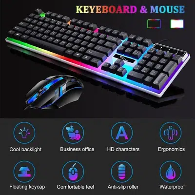 G21HUNDAI GAMING KEYBOARD MOUSE WITH LED BREATH CHANGING COLOUR LIGHTS