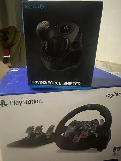 Logitech G29 just box open with shifter and pxn foldable stand