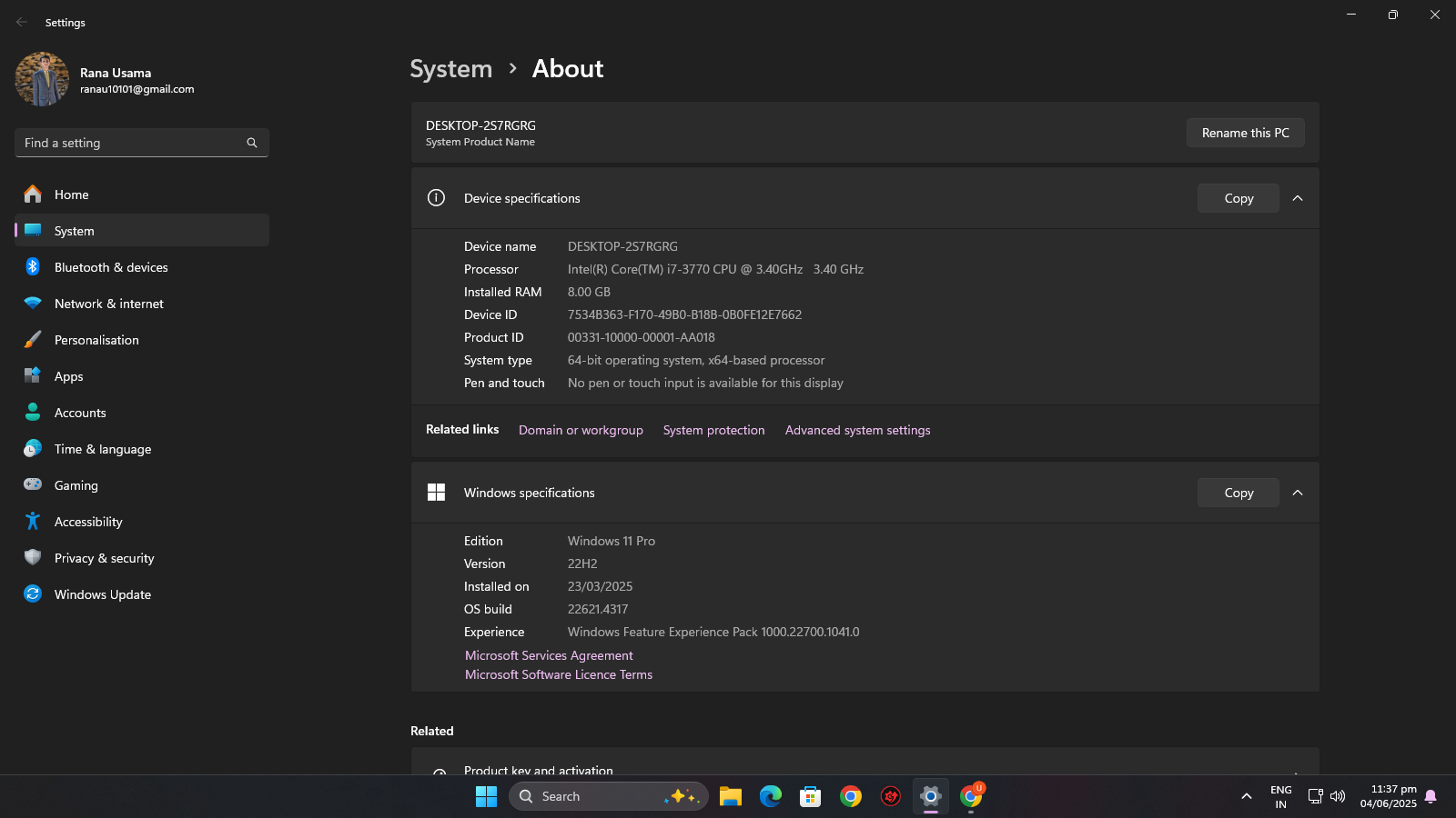 Gaming Pc i7 with RX 560 4gb Card