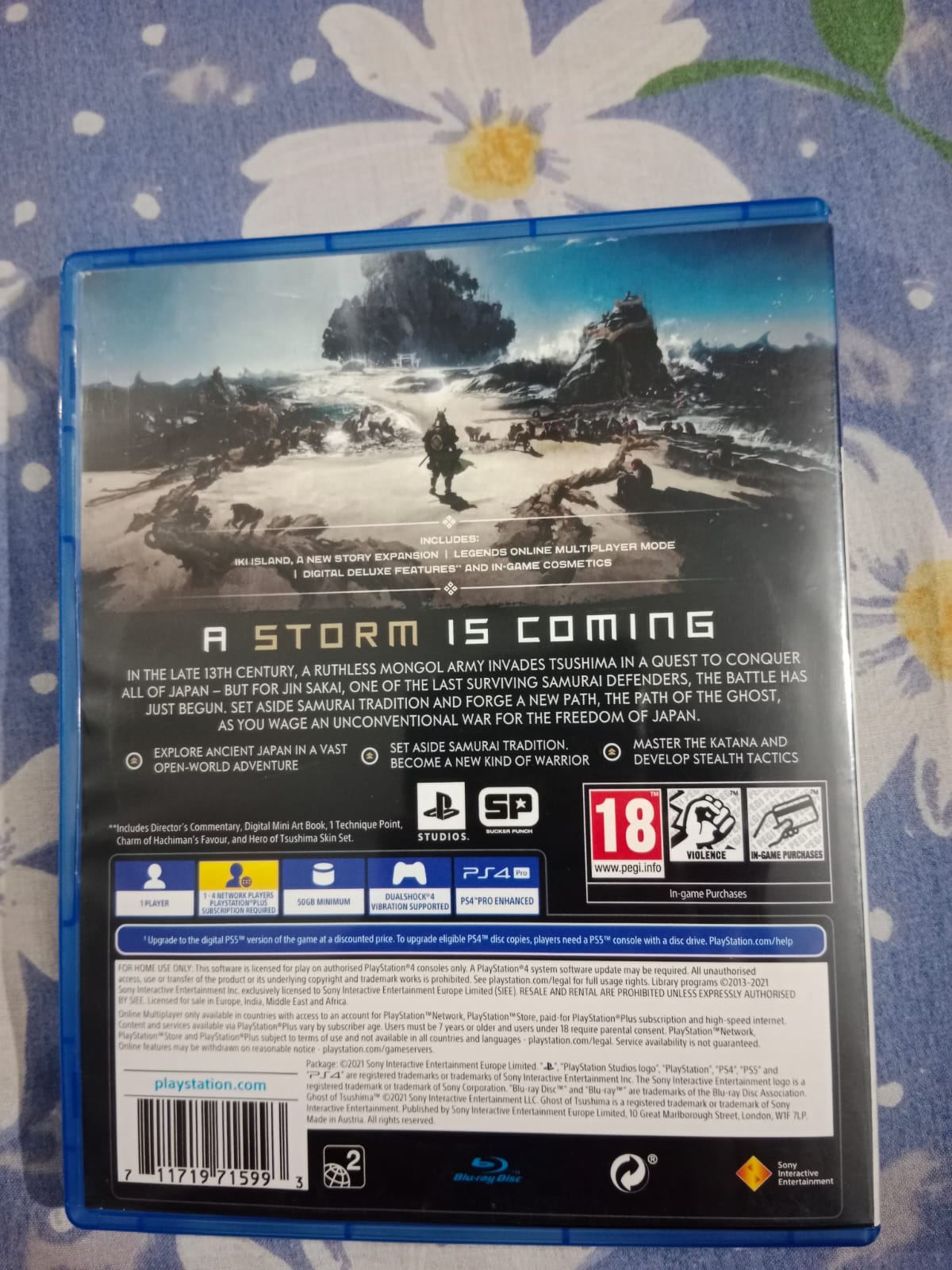 Ghost of Tsushima Directors Cut for PS4. PS5 Upgrade Available.